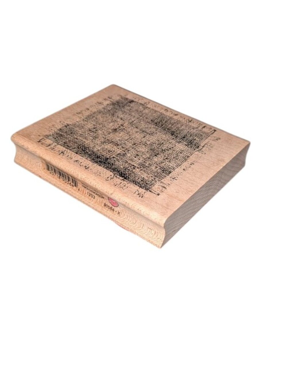 NEW Inkadinkado Vintage Wood Mounted Rubber Fabric Burlap Patch Wooden Stamp Art - Picture 3 of 5